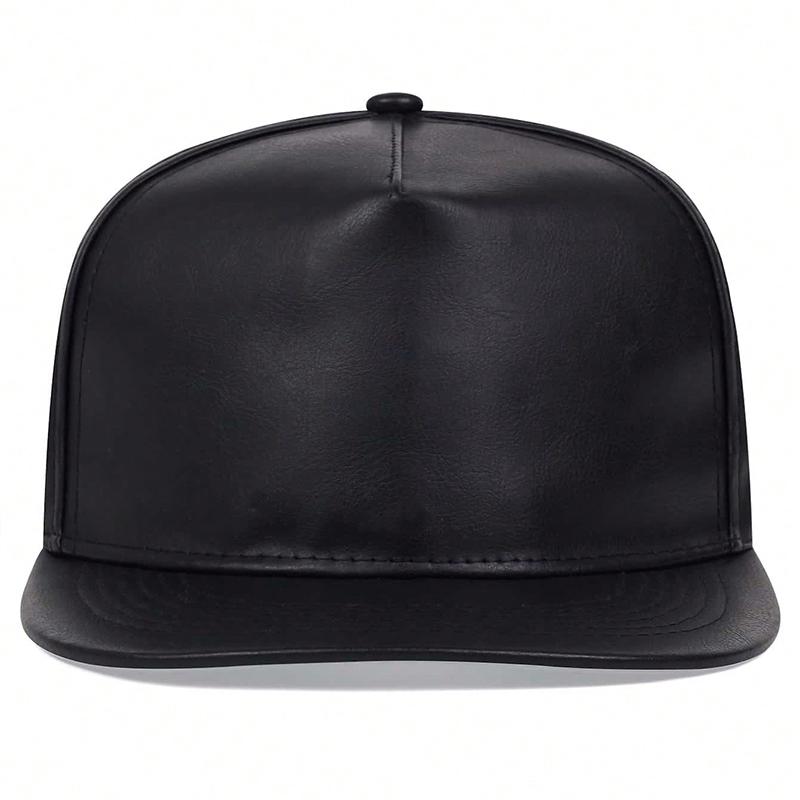 Men Pu Leather Baseball Cap Street Rap Singer Flat Top Hip Hop Caps Outdoor Windproof Casual Hats Snapback Hat