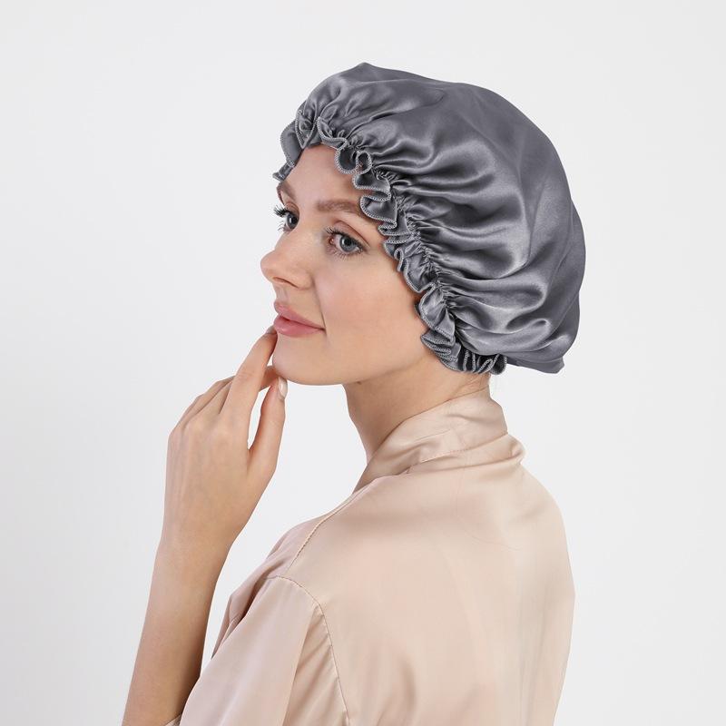 Mulberry Silk Hair Care Round Cap 16 Mmi Silk Nightcap Headgear Chemotherapy Cap Silk Shower Cap