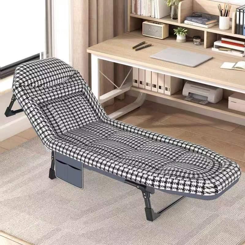 Office Nap Cot, Foldable Nap Bed for Indoor, Home and Office - Adjustable Tilt Angle, Length 200cm, Reinforced Metal Bracket