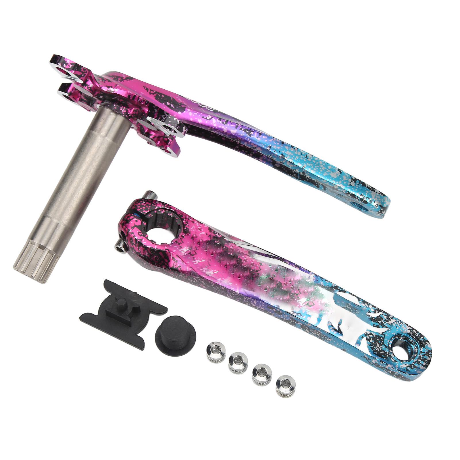 Mountain Bike Crankset Aluminum Alloy Hollow Integrated Bike Crankshaft Retrofit Accessories Bike Crank Arm Set Star Sky Color