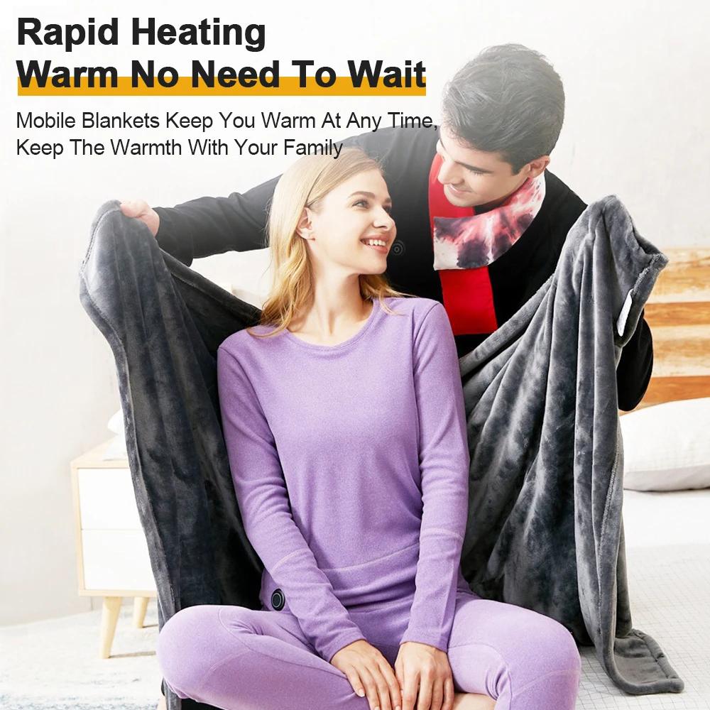 2pcs USB Heating Blanket, Portable Electric Blanket, 10.5W Power, 9 Heating Zones, 3 Temperature Levels, and Machine-Washable.