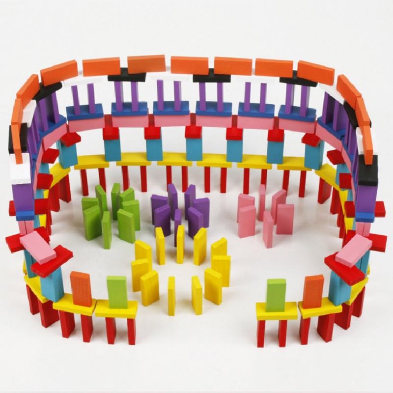 120Pcs Wooden Dominos Blocks Set Kids Game Educational for Play Toy Domino Racing Toy Game Preschool Table Toy Best Gift