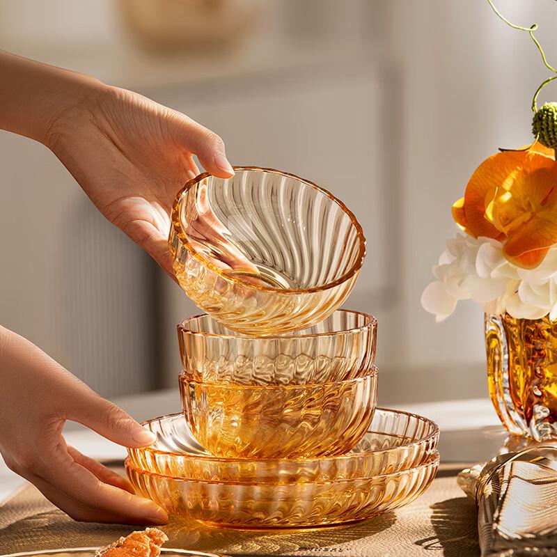 DESLON Amber Series Glass Tableware Set (8-piece)