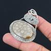 Oval Fossil Coral Stone 925 Silver Anniversary Daughter Wedding Pendant Jewelry