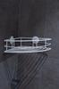 AWD INTERIOR 1475 shower shelf, white self-adhesive corner painted steel