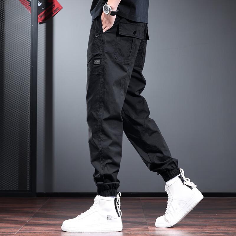 Jie Lei Nuo Men's Loose-Fit Casual Tapered Cargo Pants