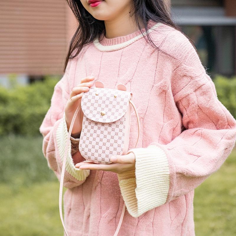 Printed single shoulder crossbody mobile phone bag versatile niche cute women's bag