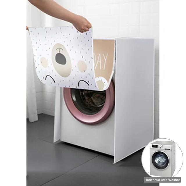Housse pour machine à laver à chargement frontal pour tambour PEVA Protection solaire Anti-poussière Housse protectrice Machine à laver automatique Ménage