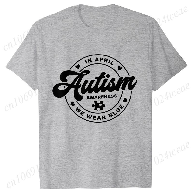 Basic Clothing Unisex Clothes Autism Awareness Print T Shirt Trend Summer Tops Fashion Short Sleeve Tees Autism Graphic Tshirt