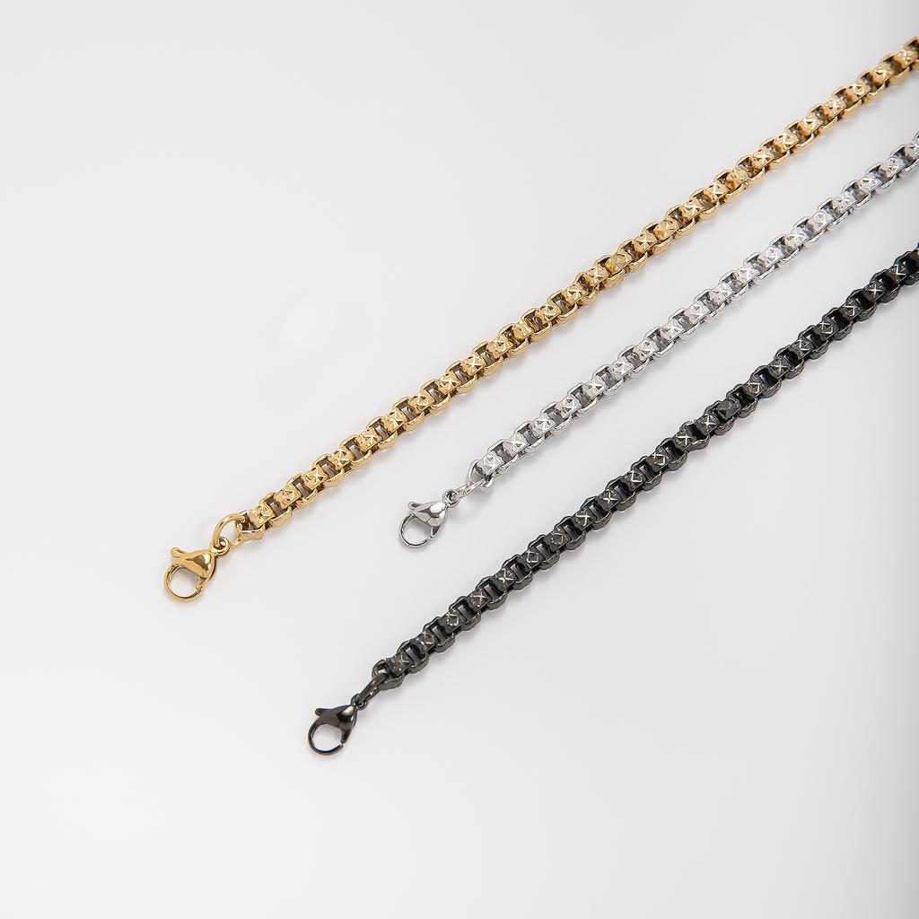 New stainless steel bracelet batch flower box chain light luxury trend simple fashion jewelry chain