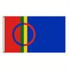 2D Flach - 2D Flach - 1 Stück Mehrere Größen Verfügbar 2D Flach, Sami Nationalflagge - Strapazierfähiges Polyester, Lebhaftes Rot, Blau, Gelbes Design mit Weißem Kreis, Geeignet