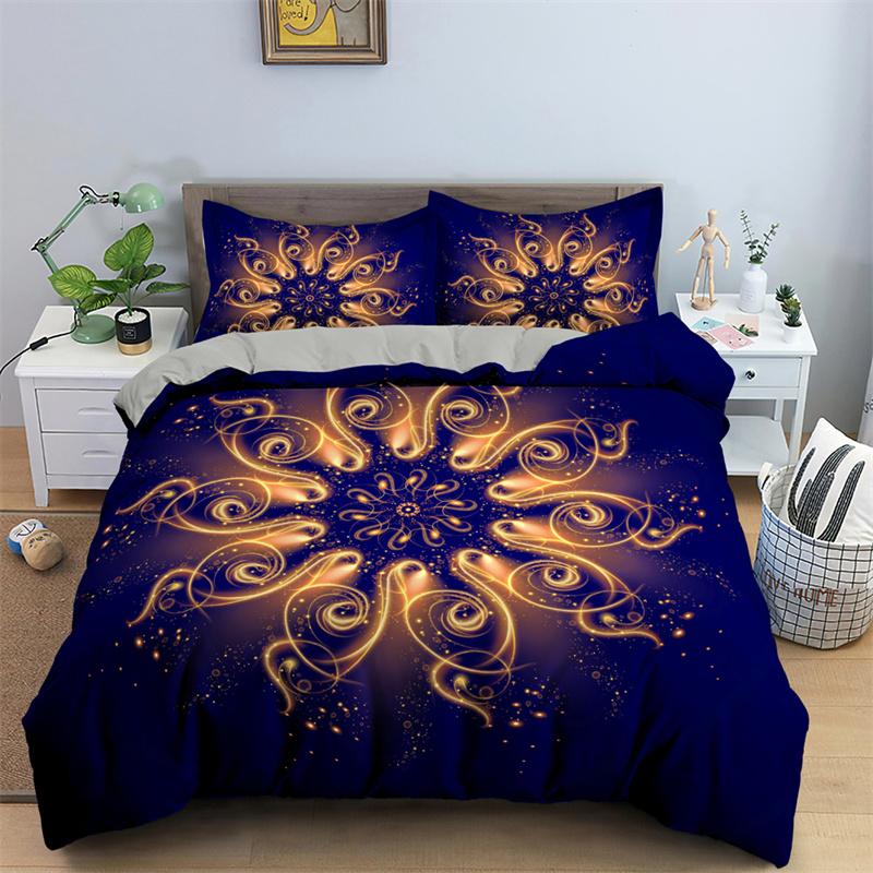 Exotic Floral Duvet Cover Bohemia Mandala Comforter Cover Microfiber Geometric Bedding Set King Full For Teen Adults Room Decor