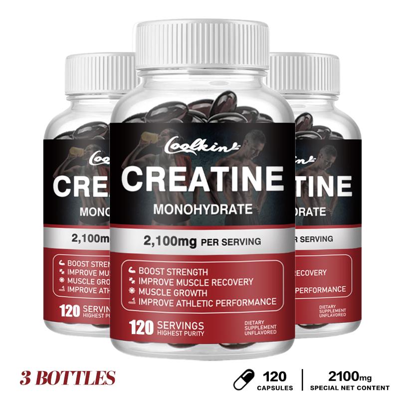 Coolkin - Creatine Monohydrate Capsules - 2,100 mg Creatine - Energy, Muscle, Exercise