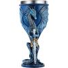 Blue Dragon Goblet Stainless Steel Dungeons and Dragons Gift Chalice Wine Goblet 7 Oz. (Blue Sword Dragon)