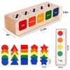 Montessori Wooden Toys for Kids Sensory Sorting Exercise Box Color & Shape Early Educational Block Puzzles Toddler Learning Toys