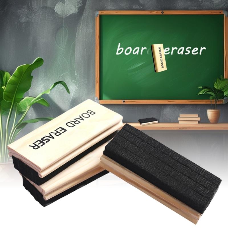3Pcs Classroom Chalk Erasers Wood Chalkboard Eraser Dustless Chalkboard Eraser Cleaner for Office School Blackboard