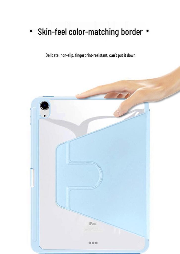 360-Degree Rotating iPad Case for 10th/11th Gen Tablets with Pen Slot