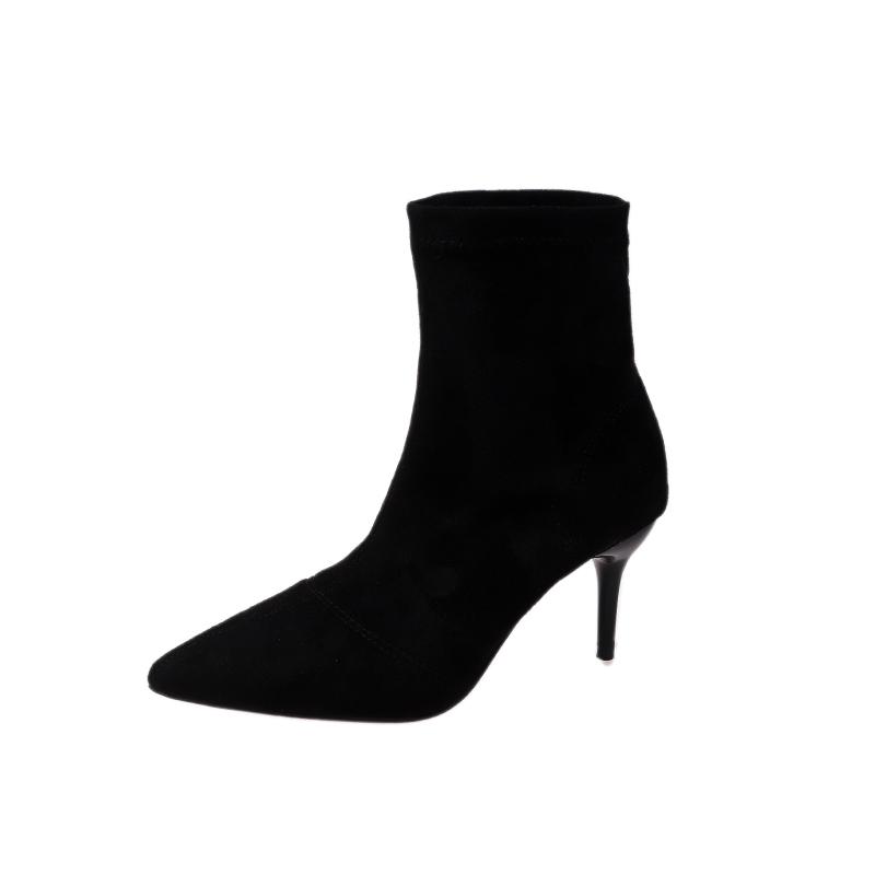 

Сексуальная женская обувь с острым носком, новые вязаные дышащие женские ботинки-носки, зимняя женская обувь на высоком каблуке, элегантные модельные туфли 41