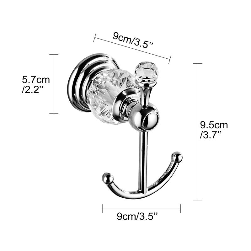 Crystal Towel Hook Chrome, Gold Robe Hooks, Bathroom Hand Towel Wall Hanger for Clothes Closet Wall Mounted Kitchen ELG85400-82