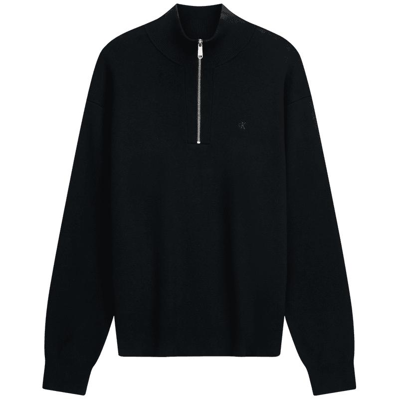 Calvin Klein Jeans Men s Embroidered Half-Zip Stand-Collar Knit Shirt L
