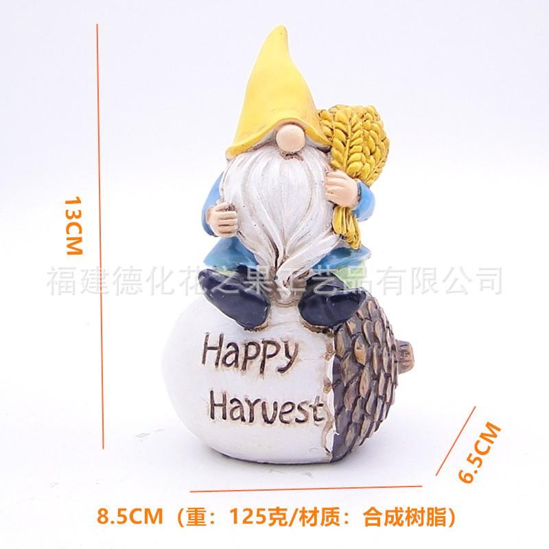 Harvest Festival Gnome Figurines Resin Garden Home Decor Thanksgiving Tabletop Ornaments