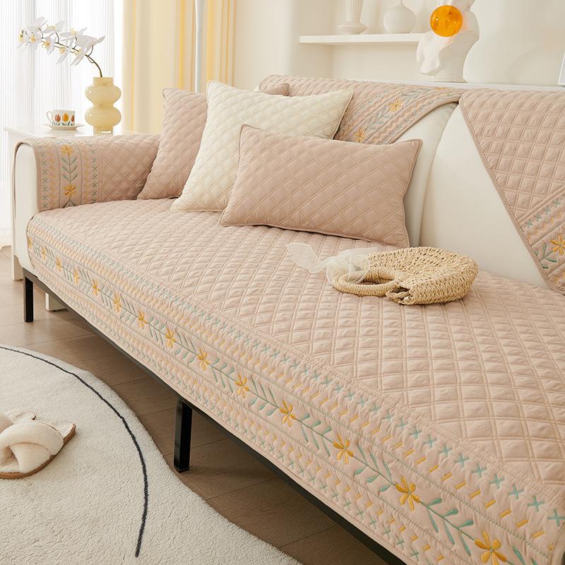 Small Fresh Sofa Cushion, Universal In All Seasons, Cotton Log Wind, Simple Cover, Backrest Towel, Cover Cloth, Non-Slip New