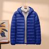 Korean Style Womens Lightweight Cotton Down Jacket Loose Fit Short Hooded Stand Collar Autumn Winter Coat