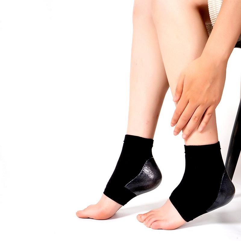 2 Stück Silikon Fersenschutzkappen Fersenstütze Fußpflegesocken Rissfeste und Feuchtigkeitsspendende Socken