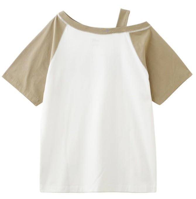 Casual Blurred Logo Layered Shoulder White X-girl Tee, Women's,