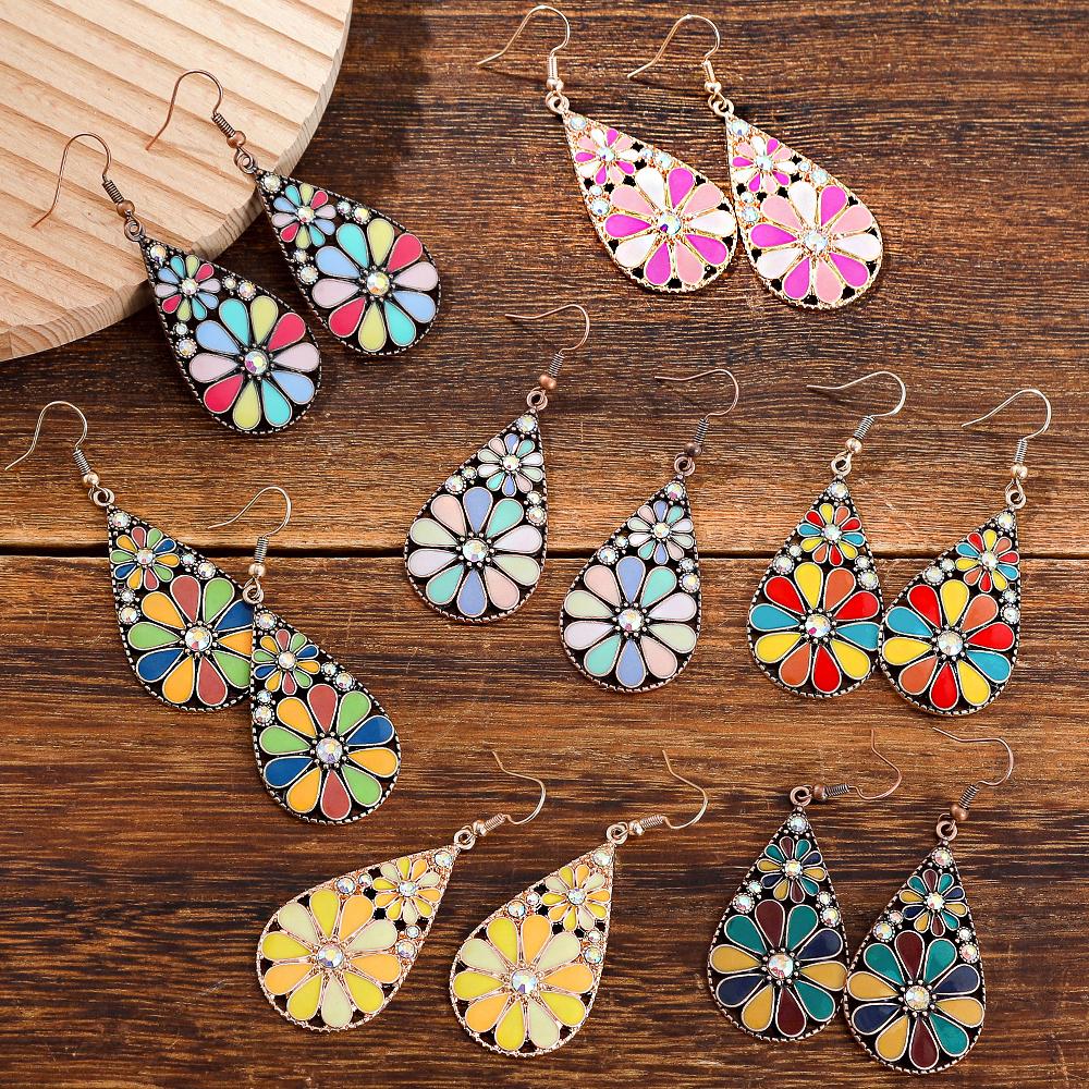 Boho Dangle Earrings for Women Geometric Multicolor Oil Drop Perfect to Match Various Outfits for Work Daily Wear Gift Versatile