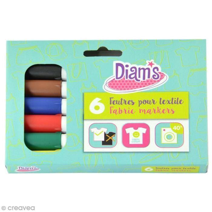 Permanent Markers - Diam's - Basic - 6 Markers - Multicolor - Mixed