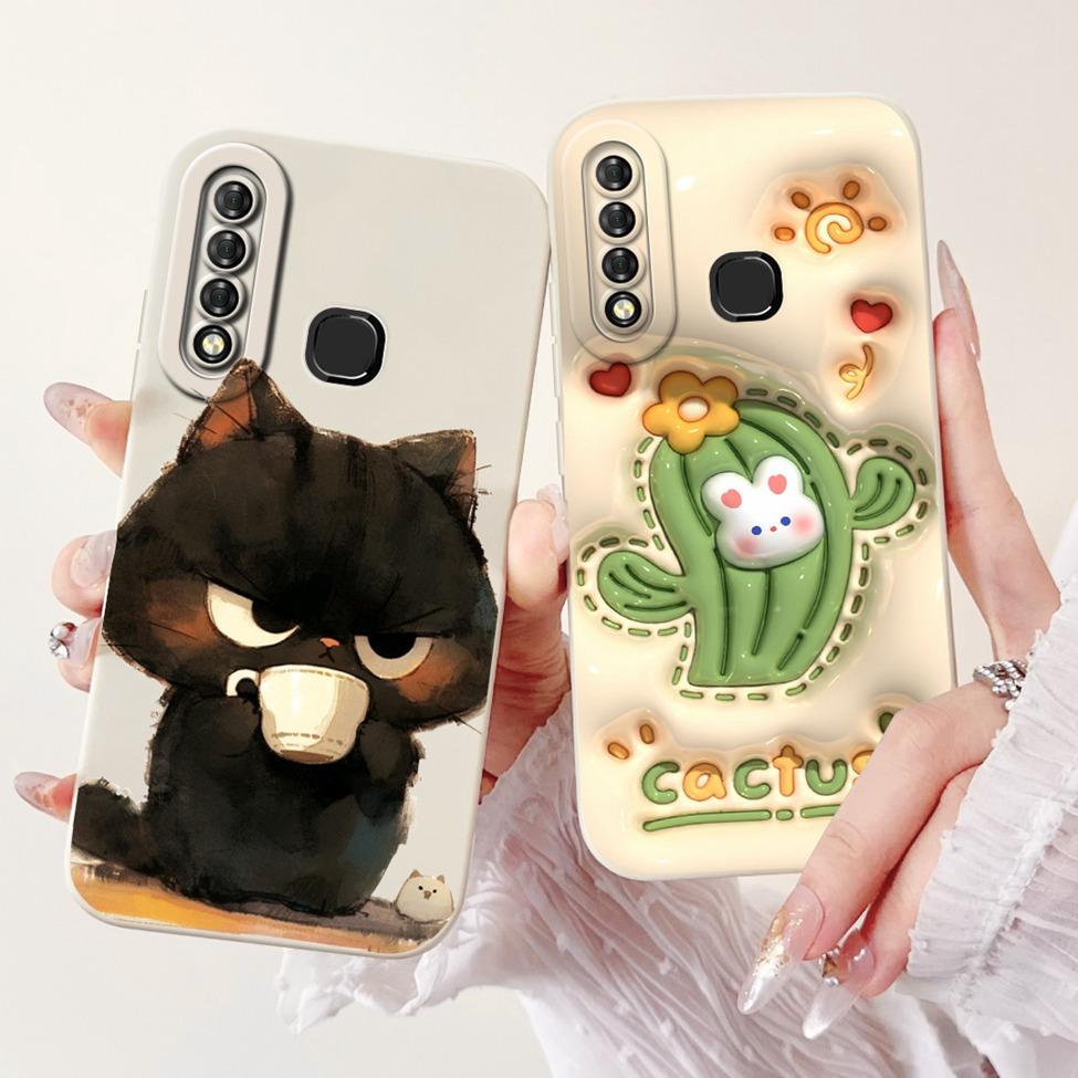 For Infinix S4 Cover Case Luxury Cute Cat Printing Pattern Casing For Infinix Smart 3 Plus X627V Back Cover S4 X626 X610B X626B