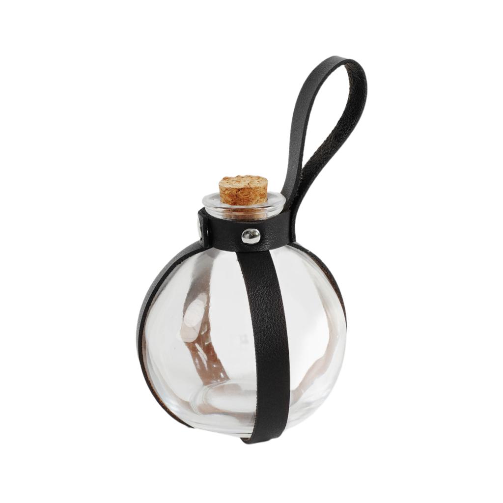 Dark Magic Potion Bottles Witch Potion Glass Holder with Cork and Faux Leather Strap with Holster Loop Role Play Accessories