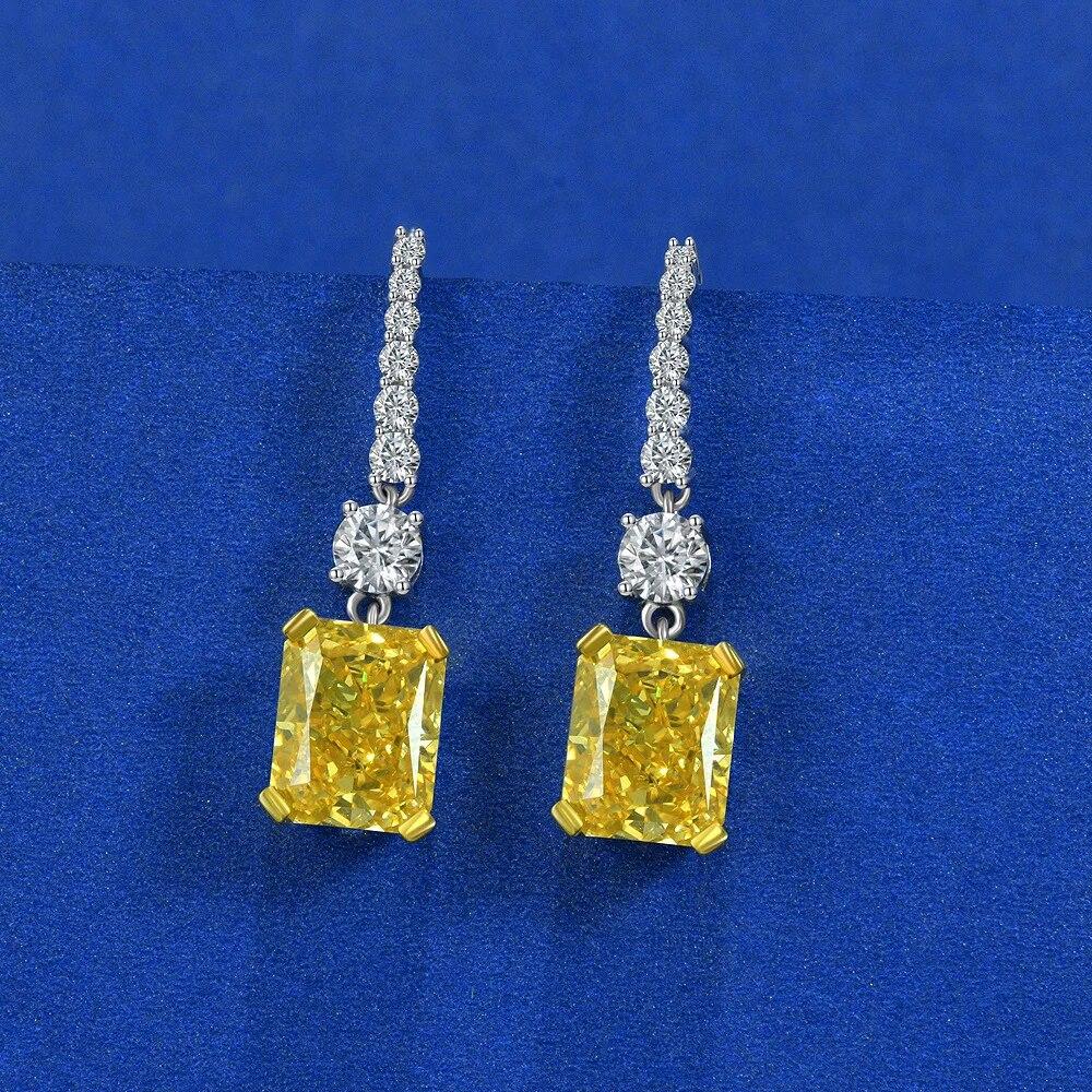 

S925 серебро 8*10 мм AAAAA + сверкающий циркон европейские классические модели темперамента модные серьги крючки ювелирные изделия жёлтый