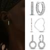925 Sterling Silber Herz Ohrringe Passen Charms Creolen Für Frauen Mädchen Stecker Ohrringe Feiner Schmuck Geschenke