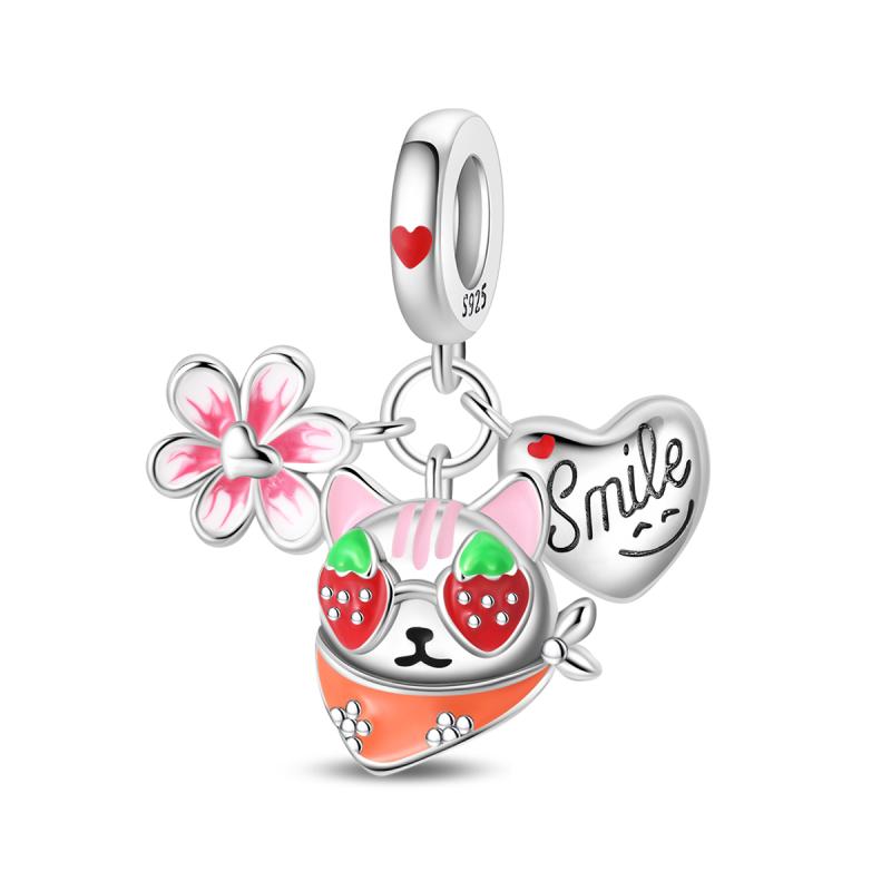 Exquisite 925 Silver Heart Love Charms Beads Fit Exquisite Bracelet Necklace Diy Charms Women Man Jewelry Gift