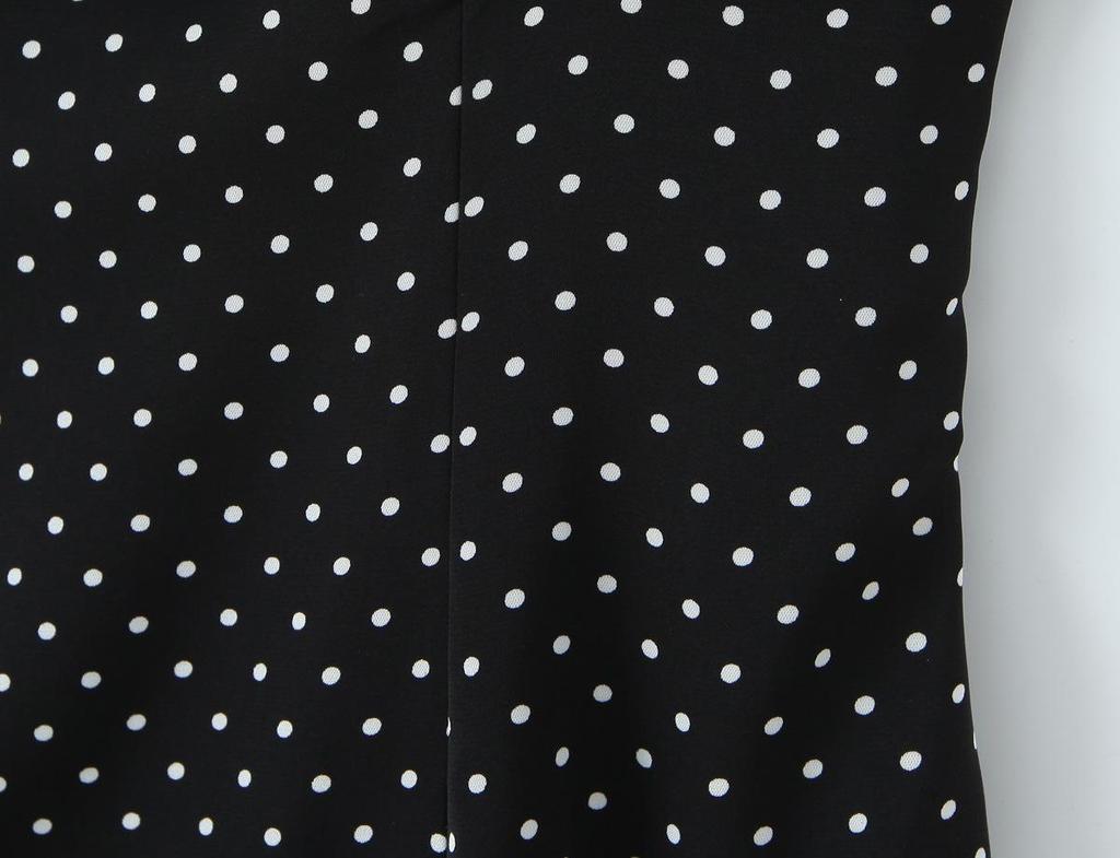 Women's Summer Sleeveless Polka Dot Color Block Cinched Waist Mini Dress