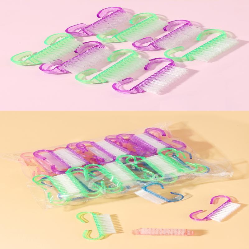 Colorful Translucent Nail Cleaning Brushes Soft Bristle Portable Nail Scrubber for Home Use Professional Nail Salons Manicure