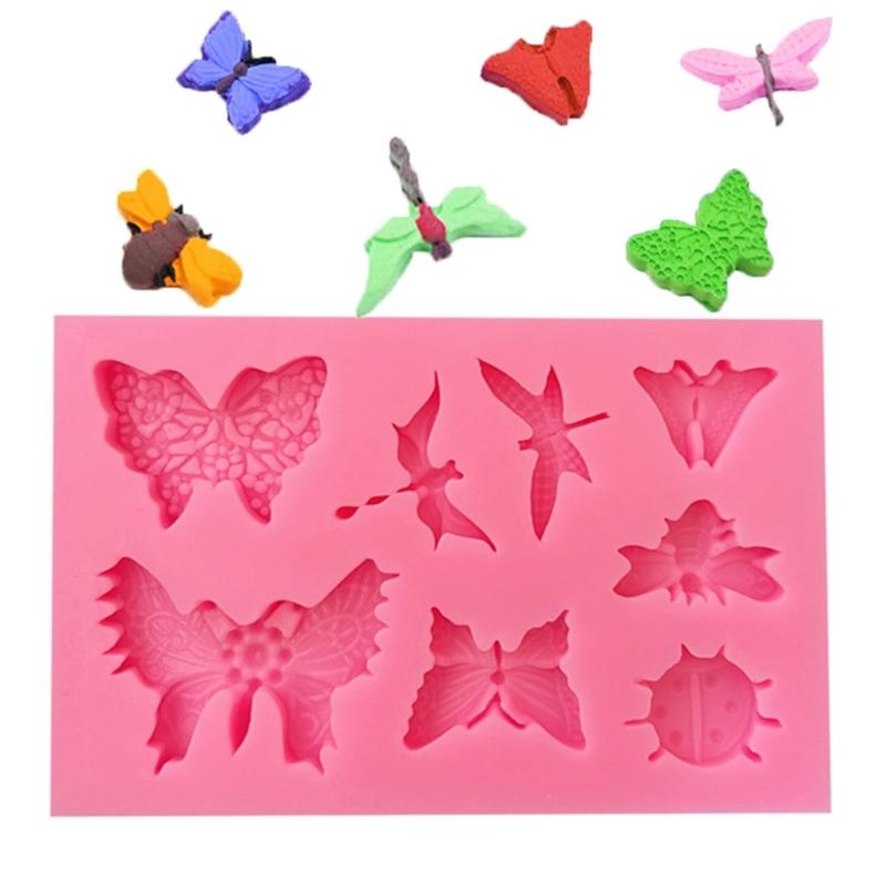 3D Butterflies Dragonflies Silicone Food Grade Mould Clay Resin Ceramics Candy Fondant Candy Chocolate Soap Mould