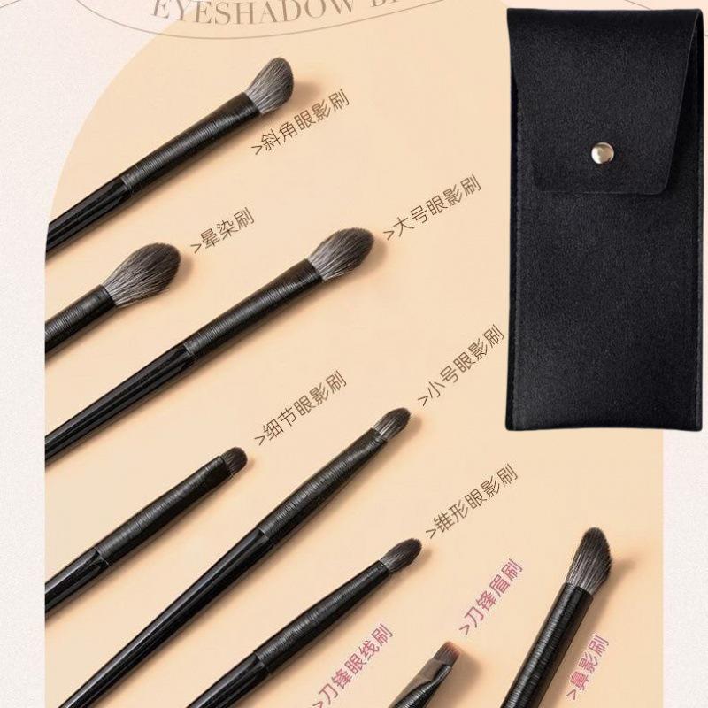 15-piece Makeup Brush Set: Eye, Stippling, Blush, Lip, Scythe-shaped, Eyeshadow, Nose Shadow, Full Setting Brushes