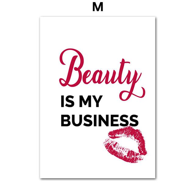 Lashes Nails Polish Rúž Krása Nástenné umenie Obraz na plátne Severské plagáty a obrazy Nástenné obrazy do obývačky Salon Decor Bez rámu