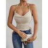 Top Corto da Donna Senza Maniche con Scollo all'Americana Sexy Senza Schiena - Nuovi Arrivi Primavera Estate
