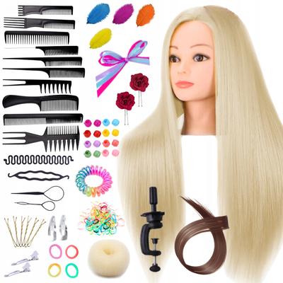 Training Head Hairdressing Combing Head Tripod Light Blonde [M-Gfryz3]