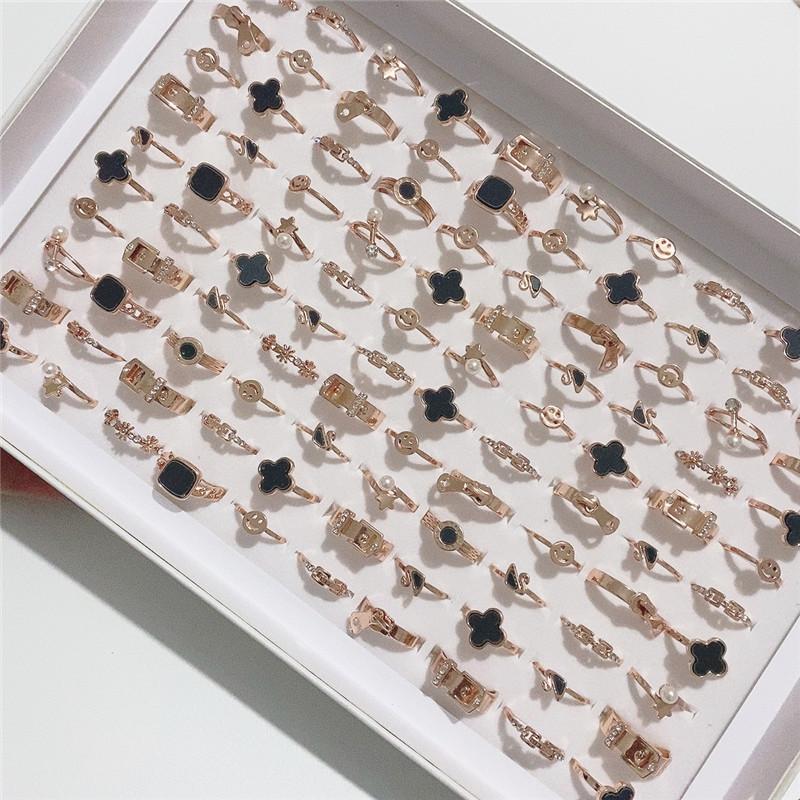

10Pcs Lady s simple crystal zirconia ring finger ring alloy ring party accessory