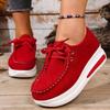 Solid Color Thick Bottom Lace Up Walking Women's Shoes Female Breathable Non Slip Platform Shoes Chunky Sneakers Women