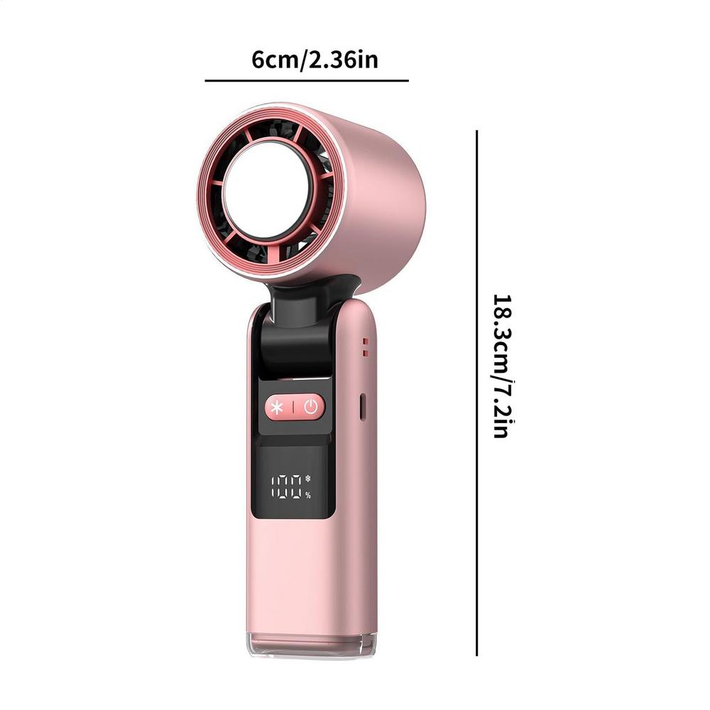 Handheld Fan Small Portable Hand Fan Cooling 100 Speed Foldable Air Cooler with LED Display Rechargeable Cool