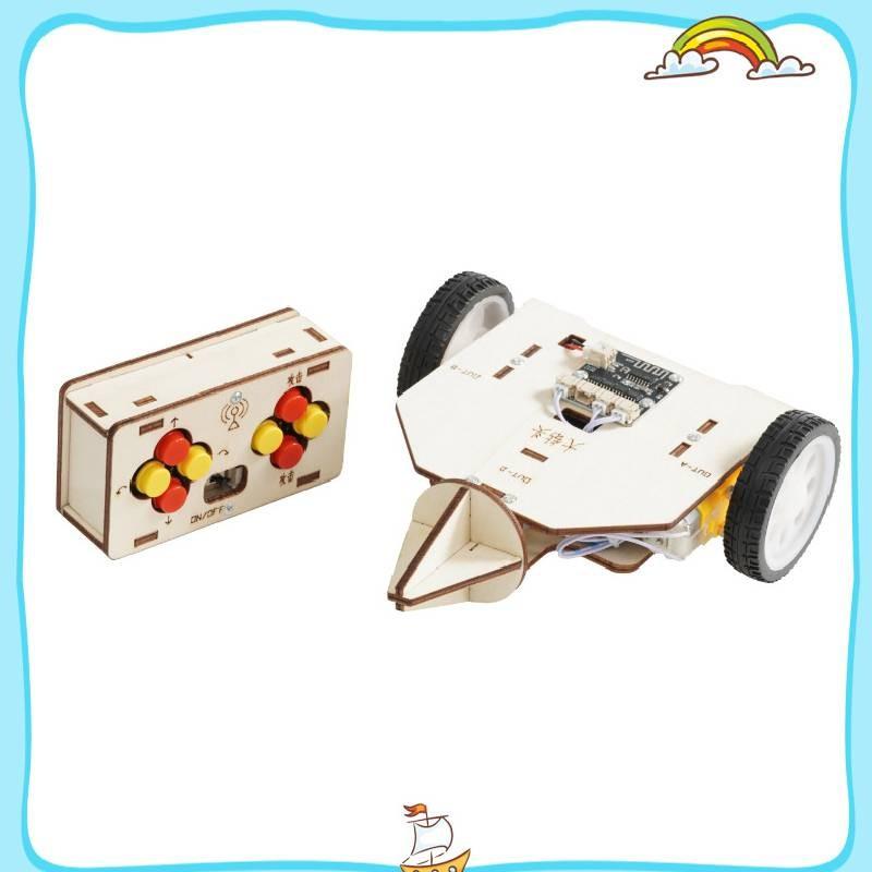Hand Assembled Wooden Remote Controlled Combat Vehicle Toy With Large Bit Drill