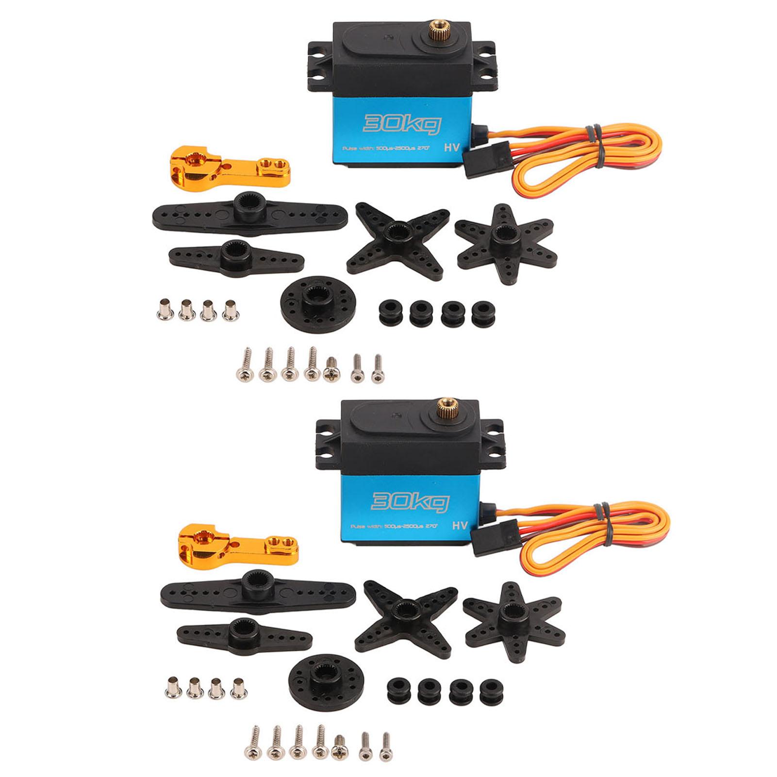 

2 Sets 30kg Steering Gear Aluminum Alloy 270 Degree Gear Servo with 25T Metal Servo Arm for 18