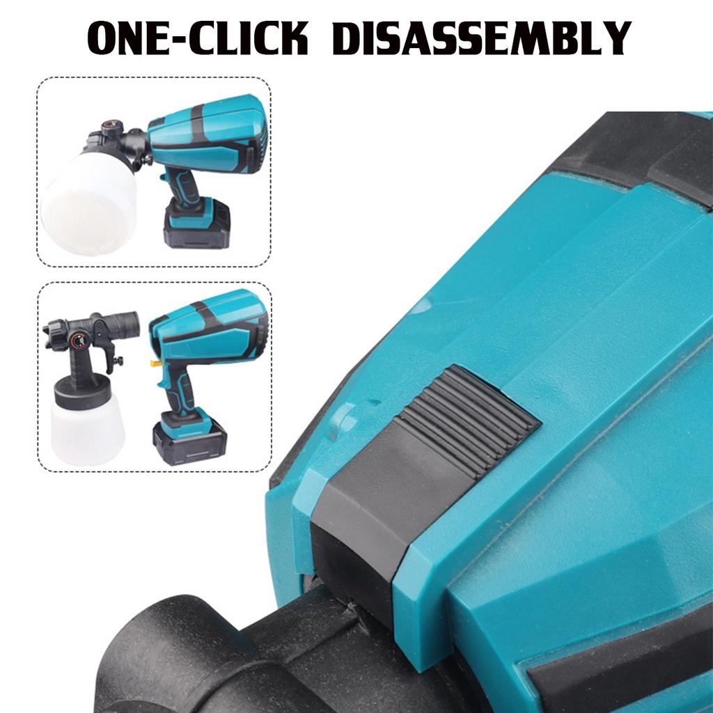 850W 21V Cordless Spray Gun High Power Home Electric Paint Sprayer 1.8/2.5mm Nozzle 1000ml Easy Spraying Paint Gun Power Tools 1000ML