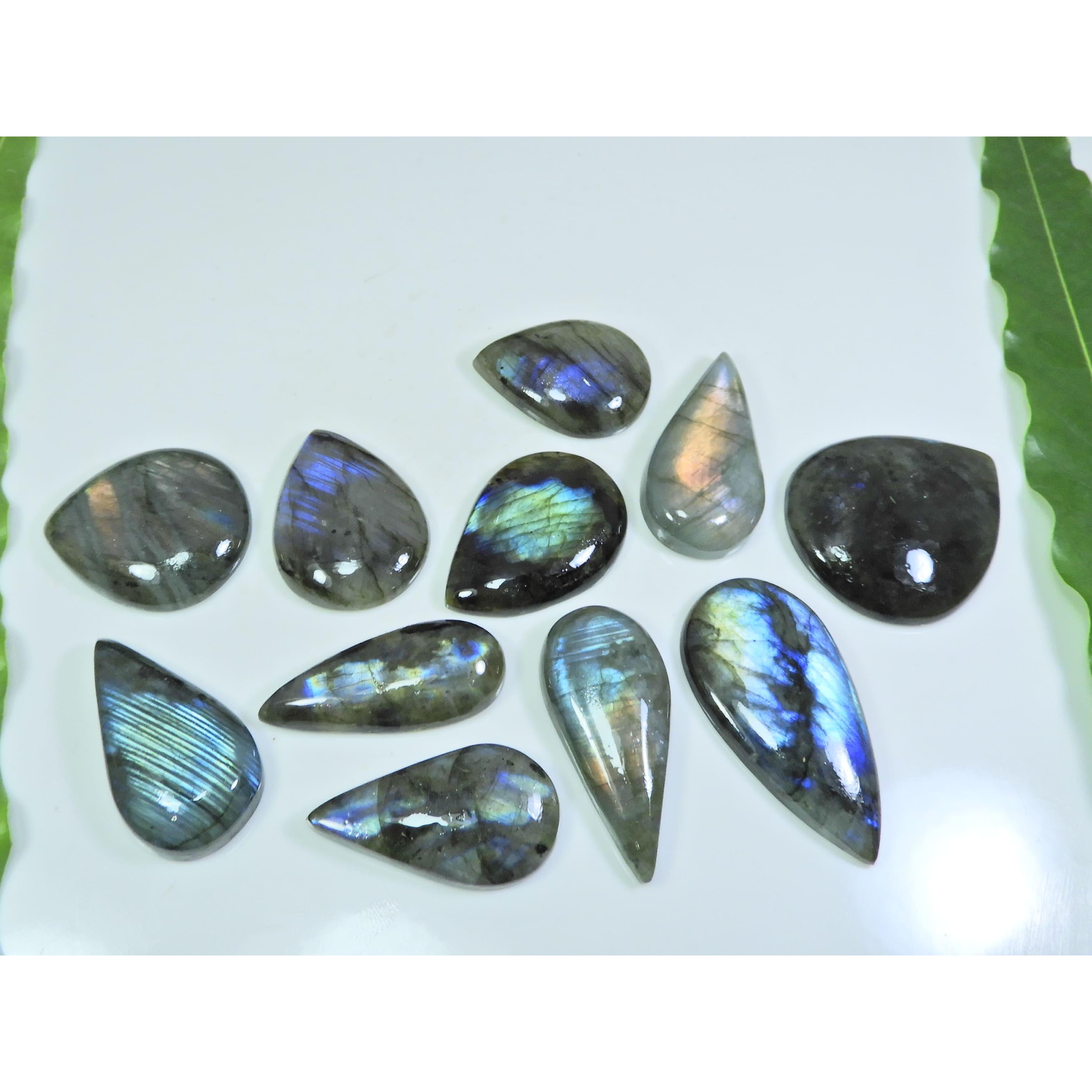 

22X30-31X38ММ Натуральный Мульти Лабрадорит Груша Кабошон Свободный Драгоценный Камень 11Шт. LL-959